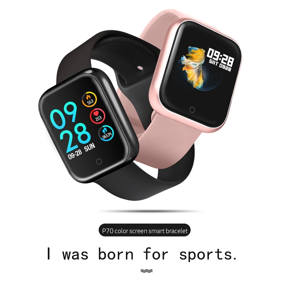 

696 P70 Smart Watch Women Heart Rate Monitor Blood Pressure Blood Oxygen Sport Activity Tracker Fitness Smartwatch Waterproof