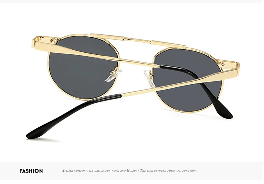 TRIOO ретро дизайн круглые солнцезащитные очки унисекс цветные линзы в стиле панк трендовые UV400 Gafas Lunette De sol Золотой Металл