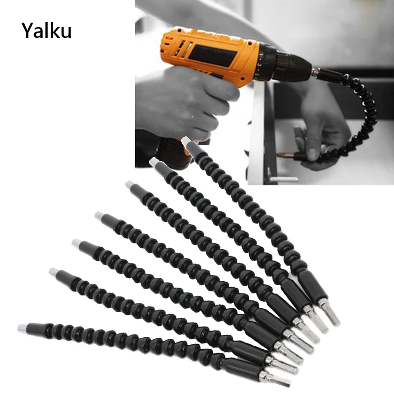 Flexible Extension Screwdriver Drill Holder with Magnetic Quick Connect Drive Shaft Tip General Metal Universal Flexible Shaft Drill Flexible Shaft Batch Head Connecting Rod Black