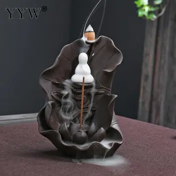 

Incense Stick Holder Waterfall Backflow Incense Burner Little Man With +10pcs Cones Stick Holder Censer Aroma Smoke Home Decor