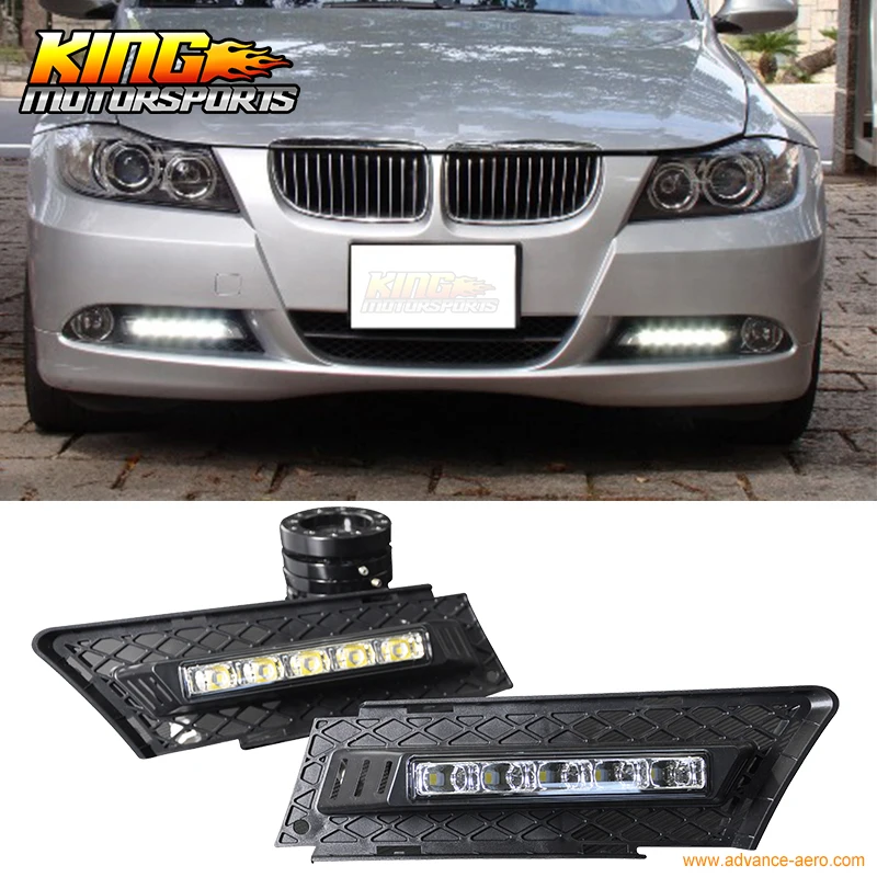 Fit For 05 08 BMW E90 3 Series 4Door DRL Daytime Driving Light LED Fog