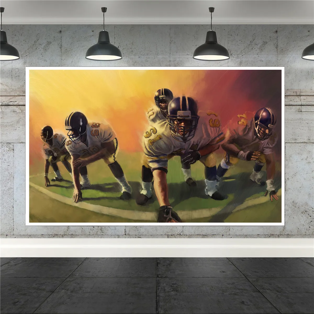 Modern Minimalist Abstract Painting American Football Sport Canvas Prints Wall Pictures For