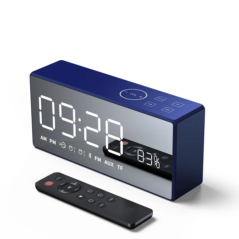 

Bluetooth LED Digital Display Table Alarm Clocks FM Radio Smart Mini Subwoofer Stereo with Remote Control Wireless Speaker