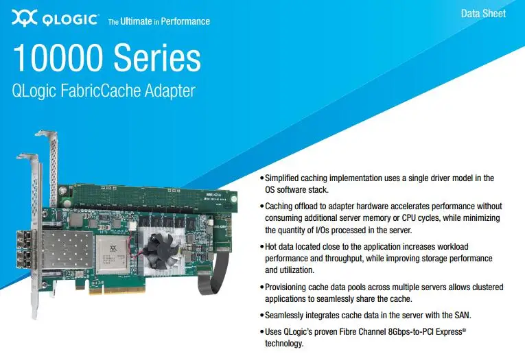 

RaidStorage QLogic QLE10542-C-CK QLE10542 2 Port 400G 8Gbps Dual SFP+ SR-Optic PciE Controller Fibre Channel Adapters HBA Card