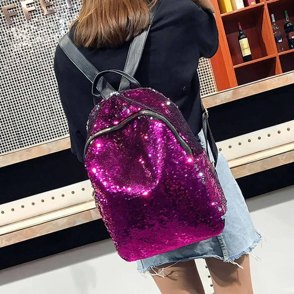 Женский рюкзак с нежными блестками, меняющими цвет, модные школьные сумки, вместительные рюкзаки для ноутбука, Портативные Ручные дорожные сумки