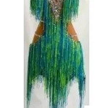 Топ продаж латинский танец dress, ballroom dress, dance wear, DMC камни бахрома латинской dress-LN1001