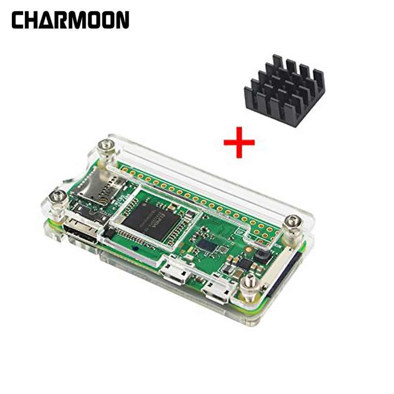 

For Raspberry Pi Zero W Case Acrylic Case+Aluminum Heat Sink for RPI Zero Box Enclosure Cases for Raspberry Pi Zero V 1.3 Board