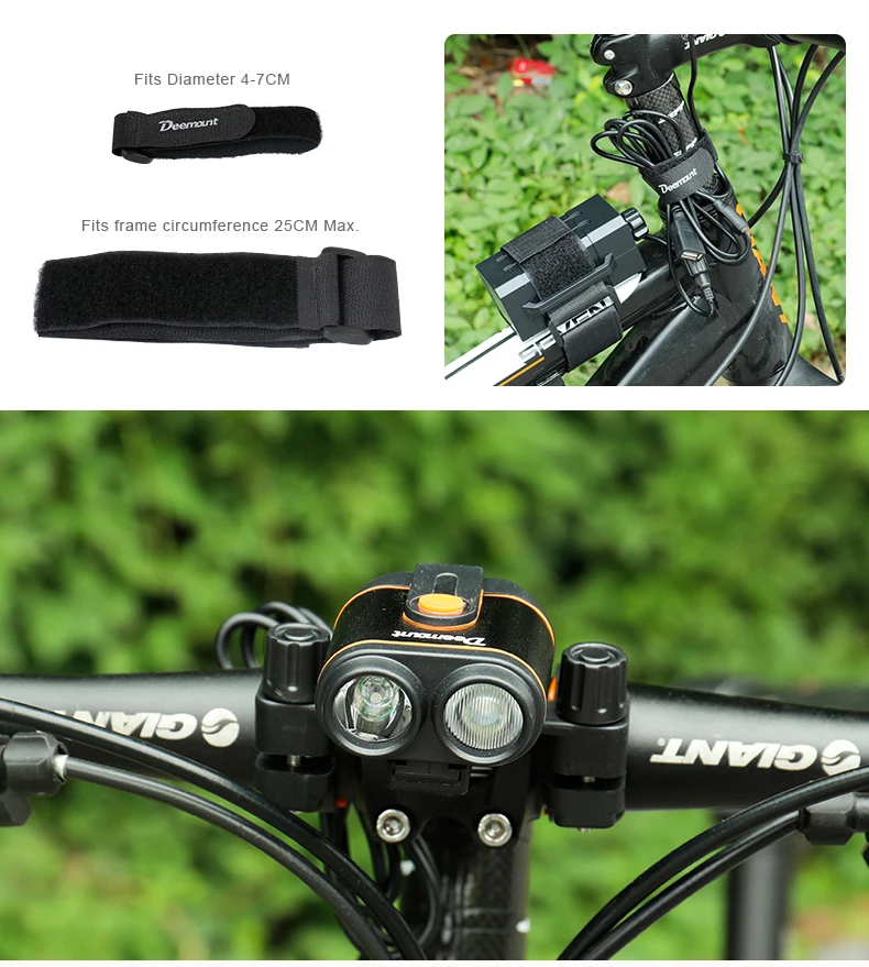 Discount Deemount Cycle Front Lighting 8.4V Headlight 2LED 400Lumen Optional #18650 Battery Box 8.4/5.0V Output 1A Charger Bike Lantern 17