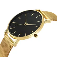 CTPOR Gold Watch Fashion Men Watches Adjustable Stainless Steel Watchband 40 mm Dial Ultra-thin Thickness Male Quartz Clock Man