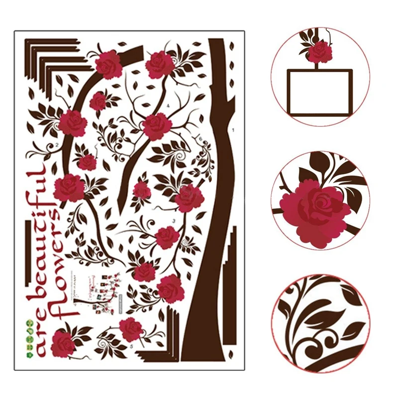 1 set Large  Family Tree Photo Frame Removable Wall Sticker Love Tree Love You Forever Bird Butterfly Decal
