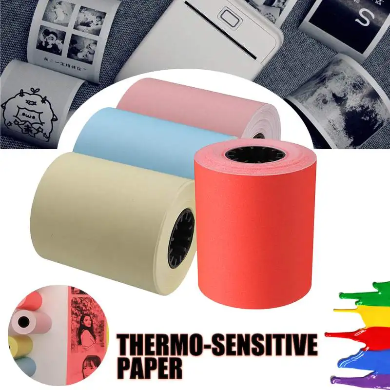 

57x50mm Thermal Printing Paper For Memobird Photo Printer Bill Receipt Paper For Thermosensitive Printer Red/Pink/Yellow/Blue