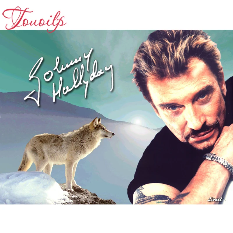 

DIY johnny hallyday Needlework Diamond Painting Cross Stitch Diamond Embroidery Full square Diamond Mosaic Crystal Home Decor