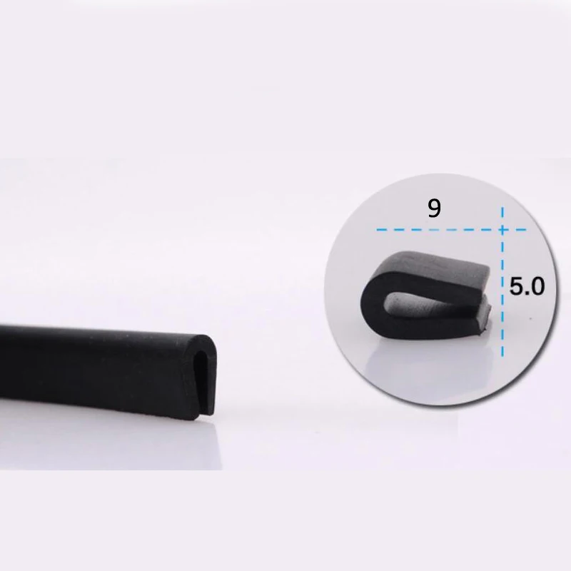

5mm x 9mm U EPDM Door Window Black Edge Guard Rubber Sealing Strip Weatherstrip