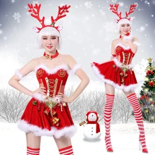 Танцевальный бар рождественское представление костюм ночной ds костюм ГОГО платье Сексуальная певица танцор костюмы для женщин