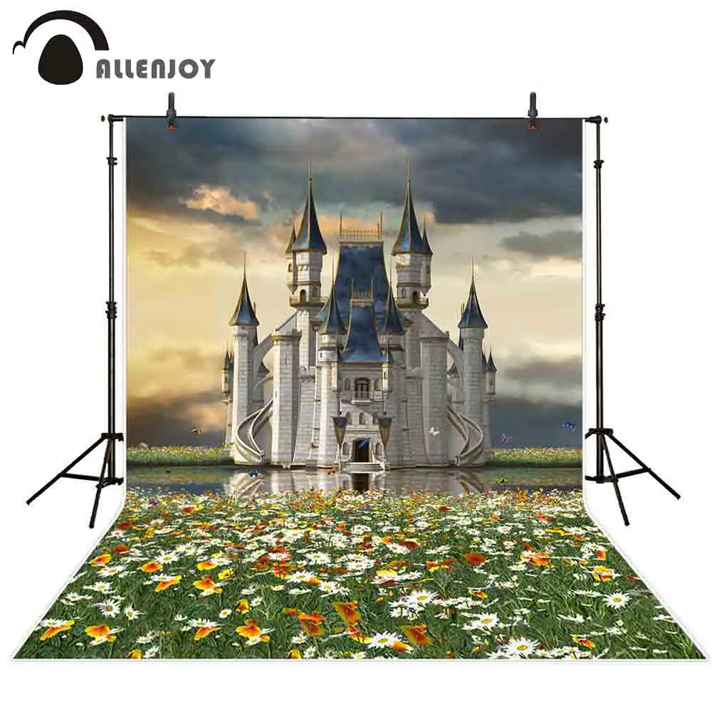 Allenjoy фон для фотосъемки весенний фантастический озеро Центр замок Дейзи Страна