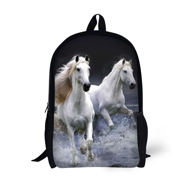 Полиэстер 17 дюймов школьные рюкзаки для девочек Женщины Лошадь нанесени Дизайн Мода Bagpack высокой емкости рюкзак начальная школа - Цвет: 6427C