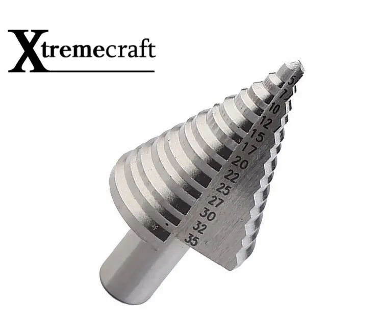 Xtremeccraft 1 шт. 5-35 мм ступенчатое сверло 6542 сверление по металлу Высокоскоростная сталь деревообрабатывающий инструмент 5,7, 10,12, 15,17, 20,22, 25,27, 30,32, 35