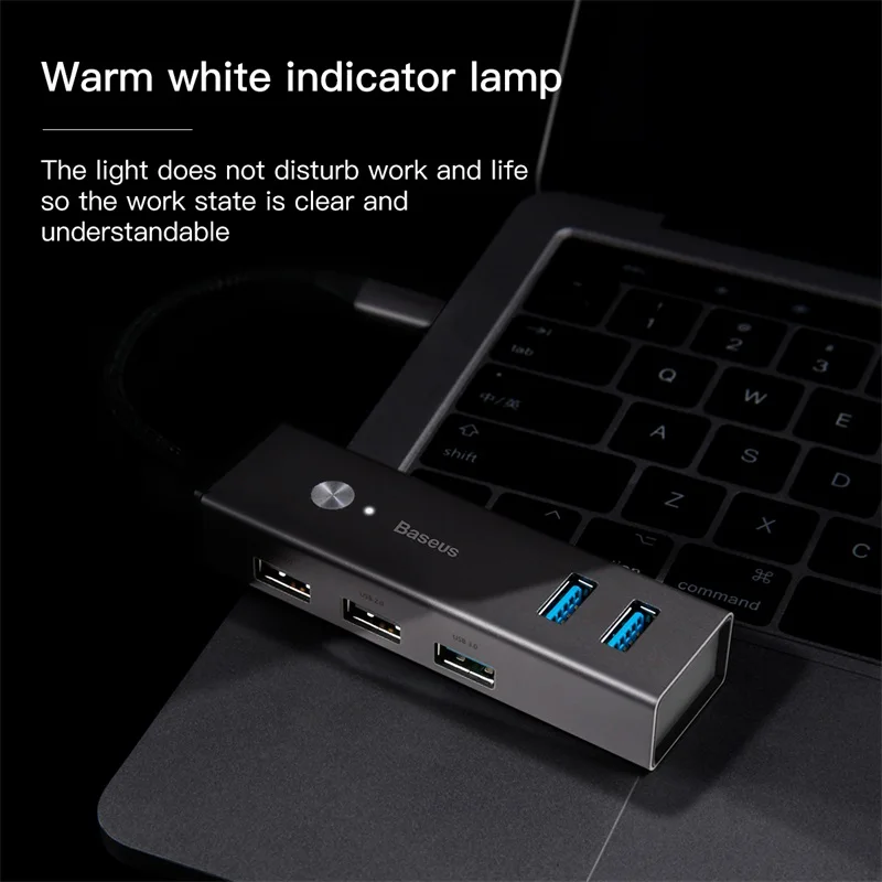 Baseus 5 портов USB C HUB to 3 0 Type для MacBook Pro DELL ThinkPad ASUS LED Micro HUB|USB-хабы| |