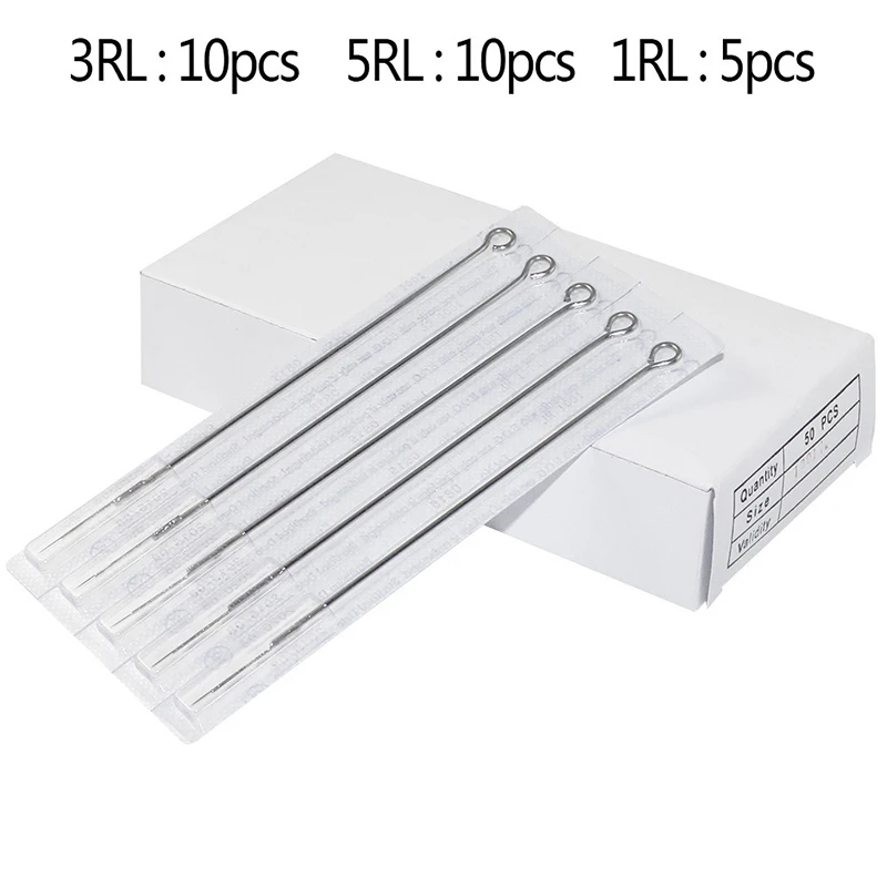 25 шт. одноразовые Иглы для татуажа смешивания шт./Коробки 3 Размеры 3RL * 10 5RL 1RL 5