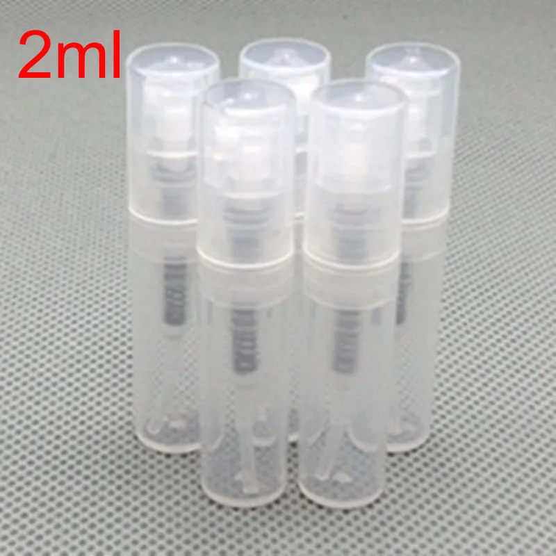 200pcs/lot 2ML Transparent Plastic Spray Bottle Small Cosmetic Packing Atomizer Perfume Bottles Atomizing Spray Liquid Container