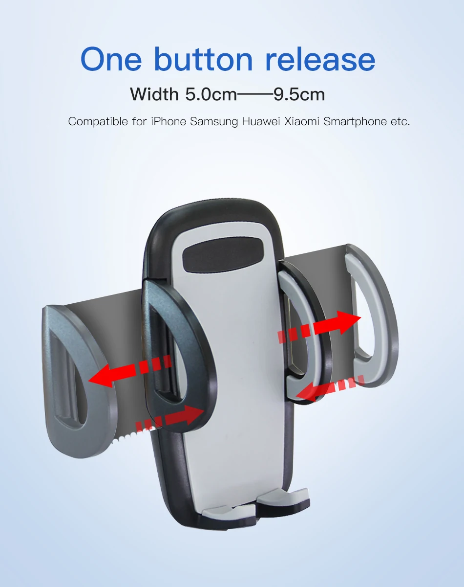 !ACCEZZ Adjustable Car Phone Holder Support Bracket Universal 4.0-6.0 inch Phone 360 Degree Rotating Glass Center Control Stand (4)