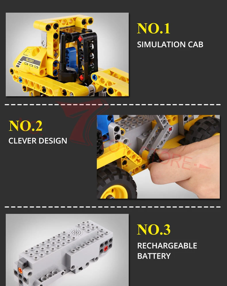 4 типа строительных блоков кирпичики Город Строительство инженерные машины наборы гусеничный бульдозер трактор погрузчик модель радиоуправляемого грузовика детские игрушки