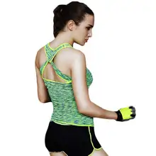 2018 New Women Yoga Gym Vest Workout Fitness Tops Sports T Shirt Training Exercise Running Clothing Sportswear Tee Tank Clothes
