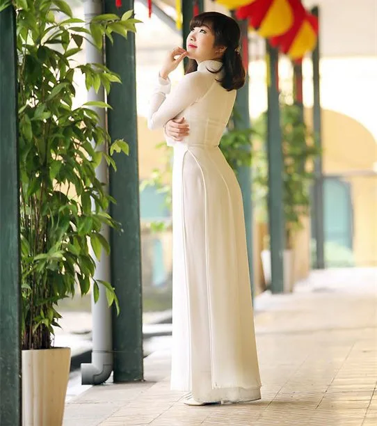 Белая женщина aodai вьетнамская традиционная одежда Ao dai вьетнамские халаты и брюки вьетнамские костюмы Улучшенный Чонсам этнический стиль