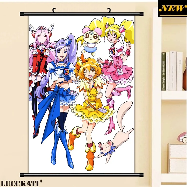 40X60 см свежий Precure! Серии Довольно вылечить лоли Rabirinsu мультфильм аниме стены картину росписи прокрутки тканевые живопись плакат