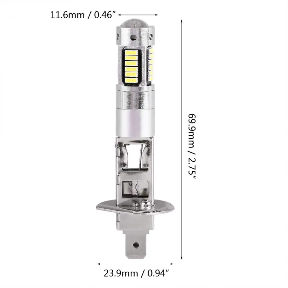 1 пара H1 светильник 12V H1 4014 30SMD светодиодный Белый Автомобильный светильник 6500K лампы для автомобиля-Стайлинг белая лампа для вождения