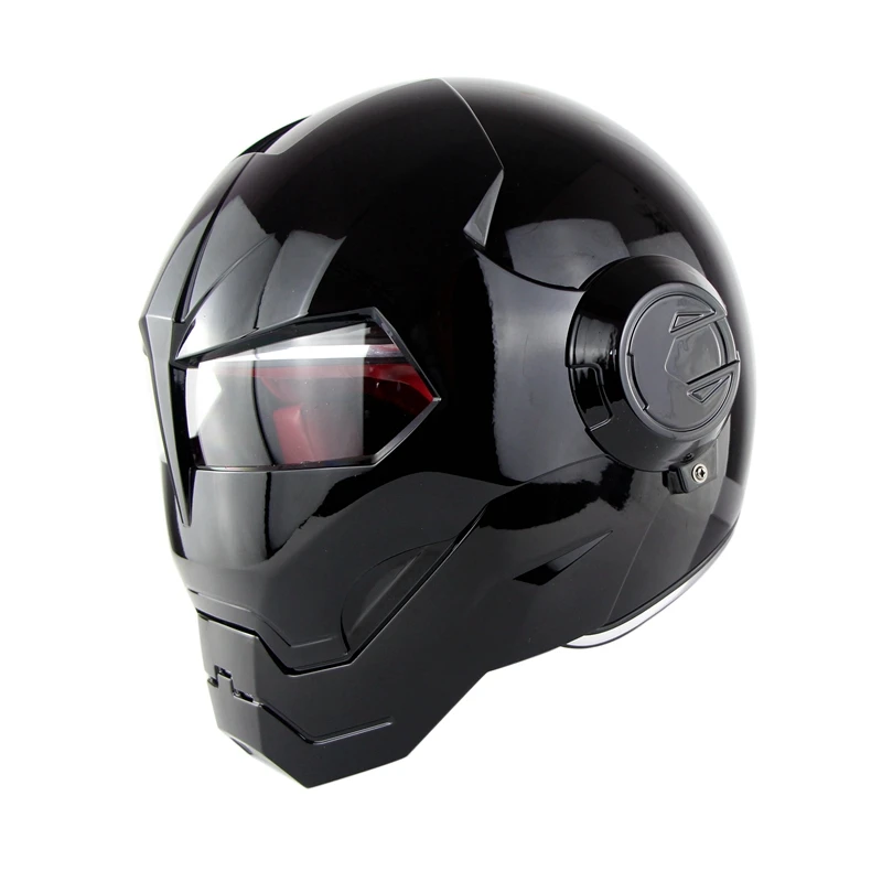 Armet moto bike Полный лицевой Ironman moto Capacete Casco Мужские шлемы moto rcycle шлем ABS шлем moto cross - Цвет: Shining black