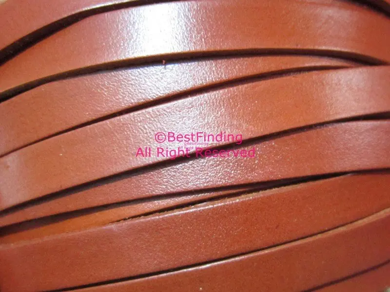 

10mm Flat leather 10x2mm Camel color genuine leather cord