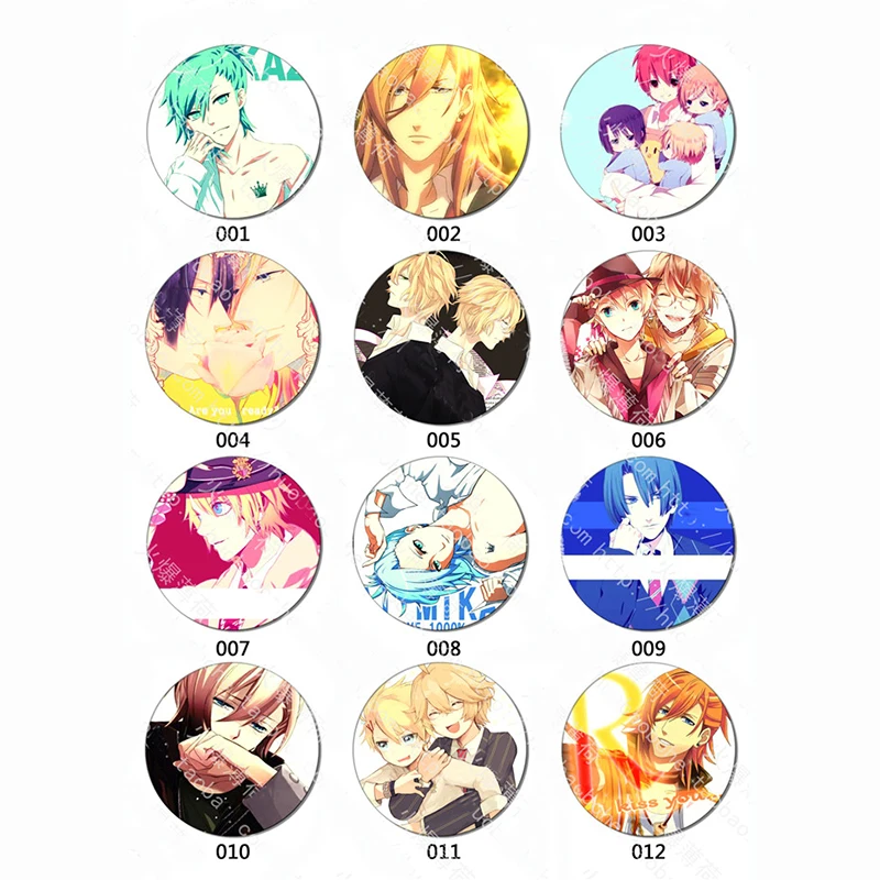 6pcs/set 58MM Uta No Prince-Sama Mikaze Ren Aijima Jinguji Full Number Natsuki Badge Brooch Backpack Pins Icons Gifts | Украшения и