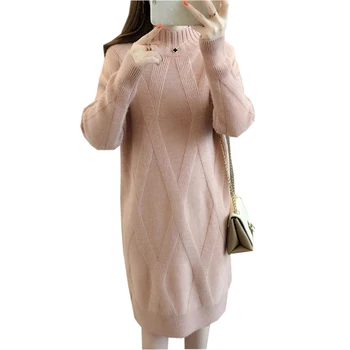 

Winter Women Half Turtleneck Sweaters Fashion Solid Color Long Sleeve Knitted Thicken Jumpers Tops Spring Ladies Pullover YP2082