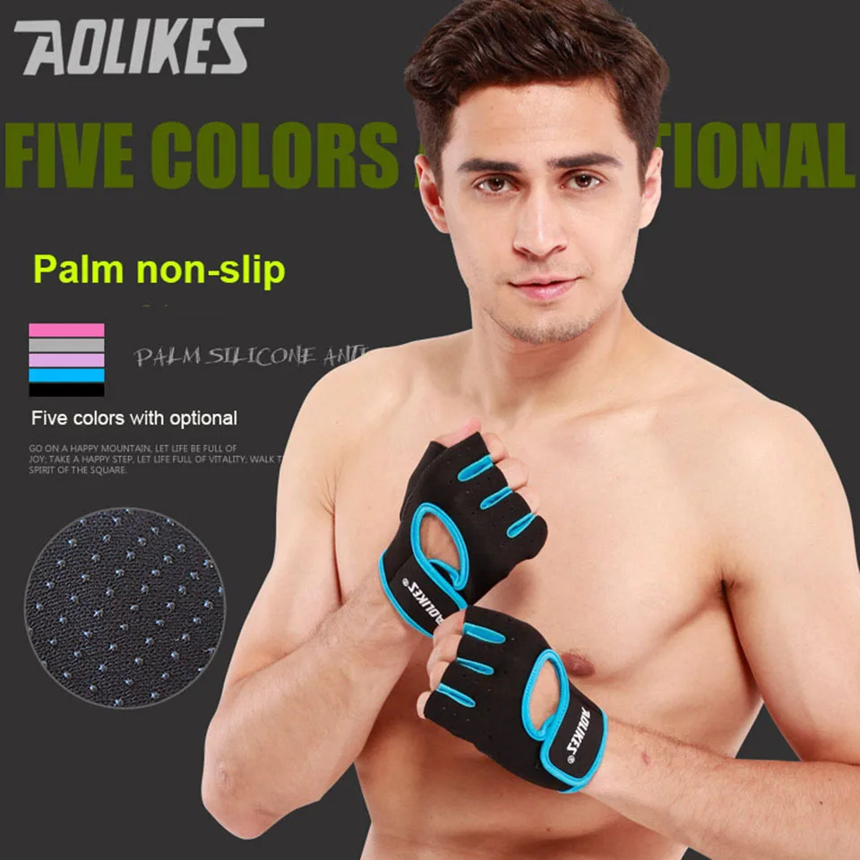 1 Pair Gym Sport Body Building Training Weightlifting Crossfit Gloves For Men Women Fitness Gloves Dumbbells Gym Gloves