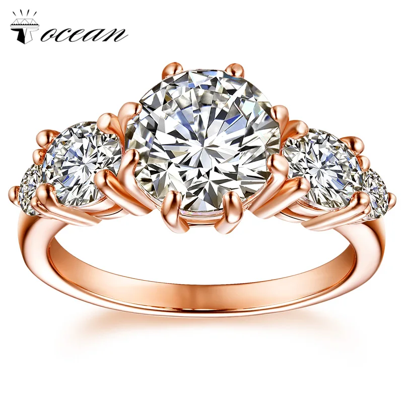 

Tocean Rose Gold Color Wedding Ring for Women Round Cute AAA Zircon fashion Cute Handsome Engagement Bijoux Bague Size 5-12 W020