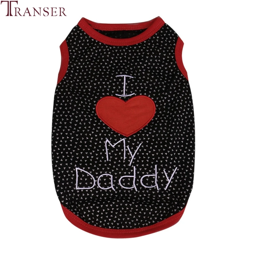 

Transer Pet Dog Clothes I LOVE MY MOMMY DADDY Sleeveless Summer Dog Vest Tank Top For Small Dogs 80118