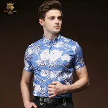FANZHUAN брендовая одежда летняя новая мужская рубашка модный винтажный принт Гавайский цвет короткий рукав рубашка мужская