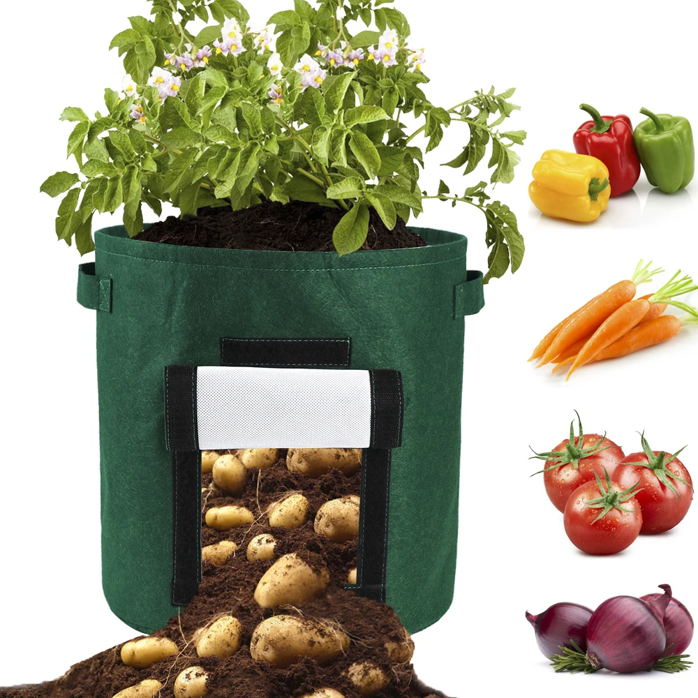 grow tomato potato diy plant garden bag container thicken planter planting pot cloth pe bags supplies