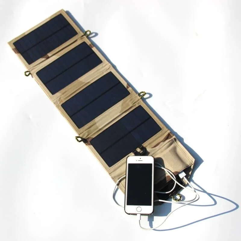 7 Вт солнечная панель портативный складной 5 в USB выход портативный мобильный телефон зарядное устройство складной внешний аккумулятор Солнечное зарядное устройство для смартфонов
