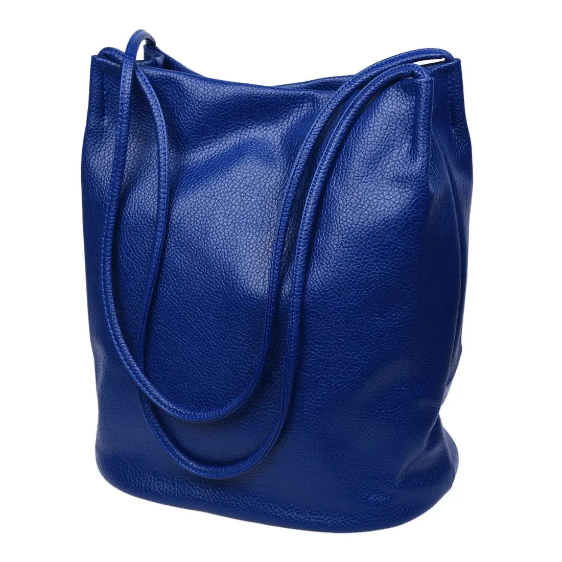 

Women Leather Handbags Bucket Shoulder Bags Ladies Cross Body Bags Large Capacity Ladies Shopping Bag Blue