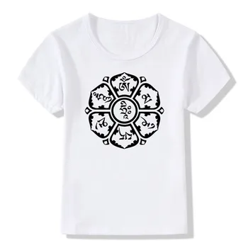 

2019 Children Jn Buddhism Om Mani Padme Hum T Shirt Kids Girls Boys Short Sleeve White T-shirts Baby Casual Clothes, ooo811