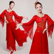 Китайские классические танцевальные костюмы для фанатов, костюмы для молодых сцен, Женская Одежда для танцев, женские сценические костюмы