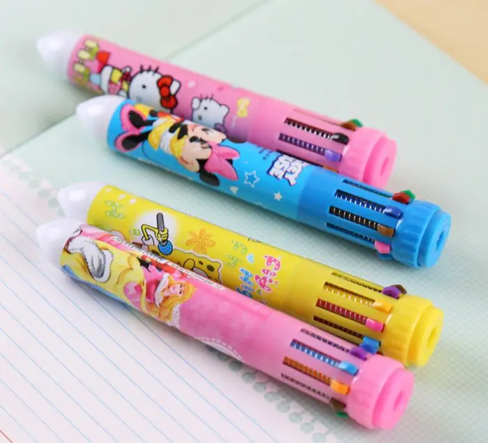 4pcs-per-lot-Cute-kawaii-lovely-cartoon-10-colour-Ballpoint-Pen-with-Multi-Color-Pen-Student (3)