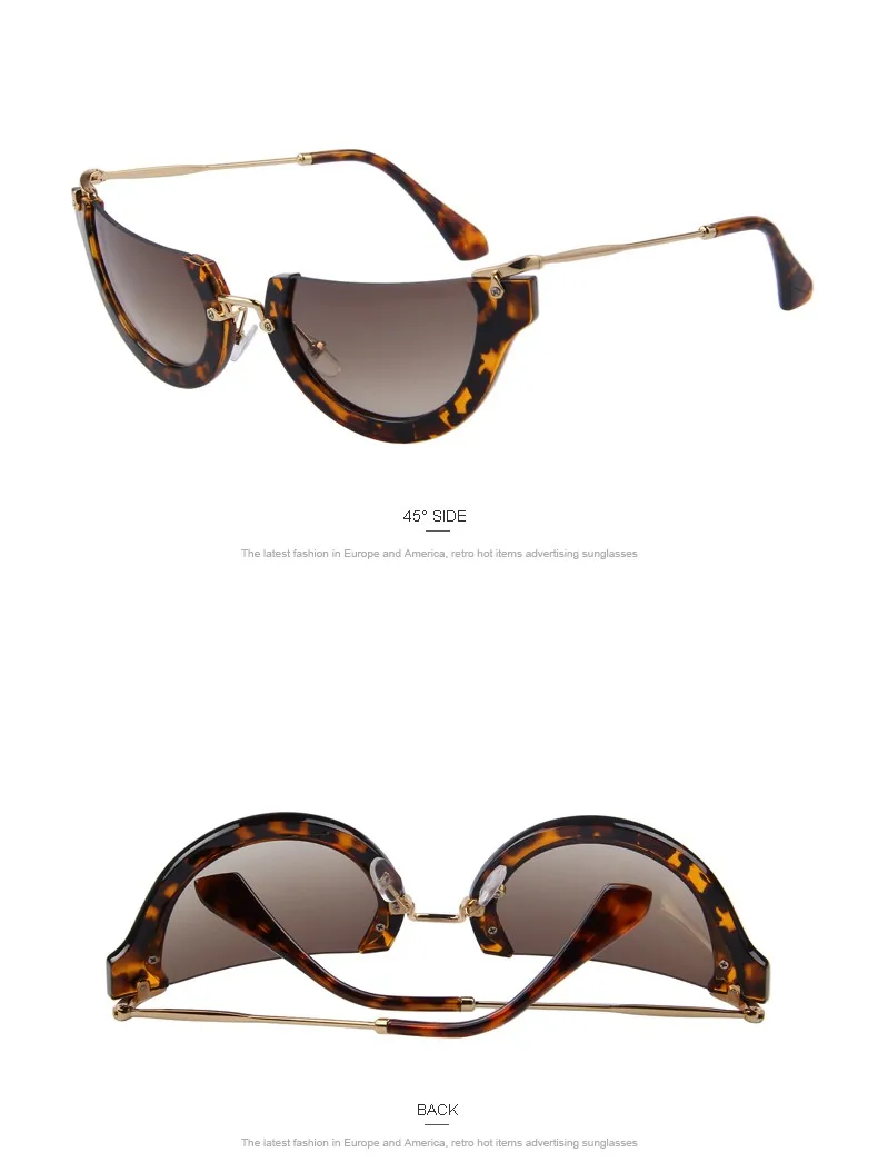 Модные женские солнцезащитные очки "кошачий глаз", классические брендовые дизайнерские солнцезащитные очки без оправы с бабочкой, UV400