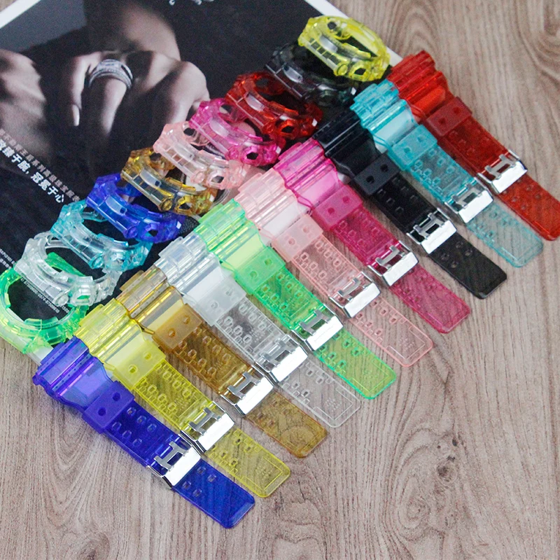 Men's Watch Accessories GA110 Series Strap Case for GSHOCK Resin Transparent Strap GD 120 GA 100 GA 110 GA 100C Waterproof Strap