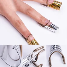 5 قطعة مسمار الفن C منحني شكل تمديد دليل نصائح الفرنسية احباط الاكريليك البولندية هلام Uv تصميم شكل قابلة لإعادة الاستخدام المعادن قالب مانيكي...(China)