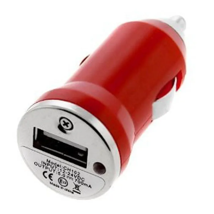 

USB CAR CHARGER for Phone MP4 MP3 PDA red High cost performance Durable Suitable for many models auto accessorie