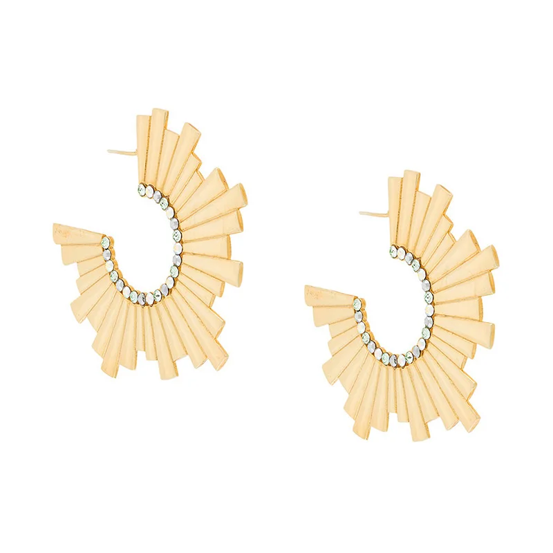 

New Women Punk Gold Hoop Earrings Za jewelry Promotion Strass Cubic Zirconia Earrings