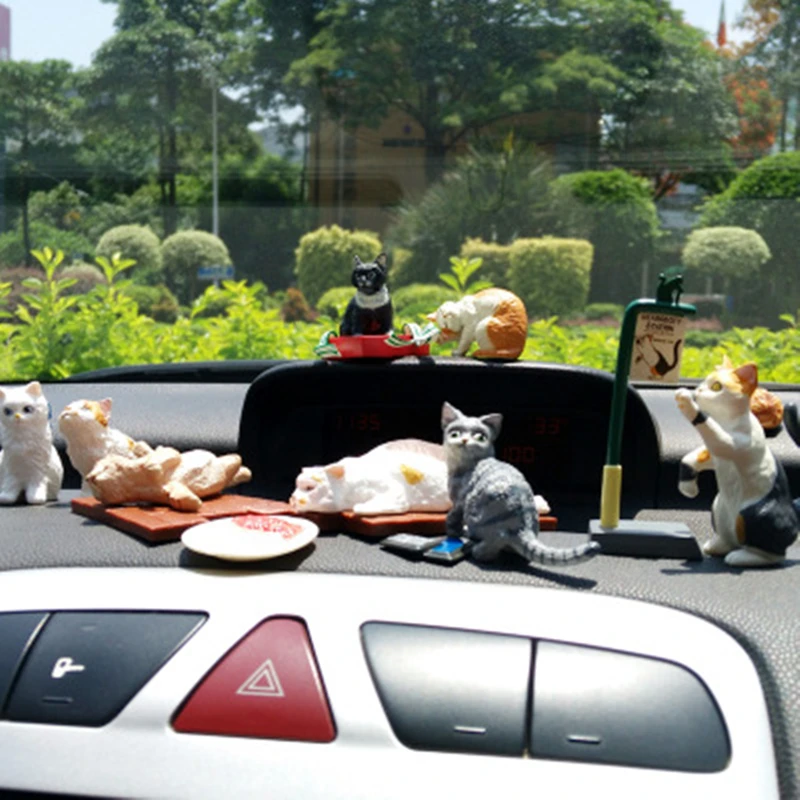 

Car Ornaments Cute Simulation Mini Cats Decoration Automobiles Lovely Plush Kittens Doll Toy Children Gift Accessories Car Decor